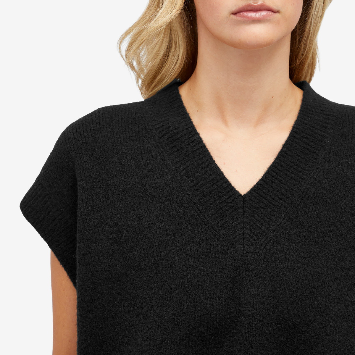 Studio Nicholson Women's V Neck Vest in Black