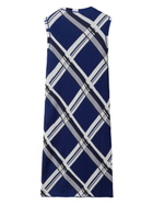 BURBERRY - Check Motif Silk Dress