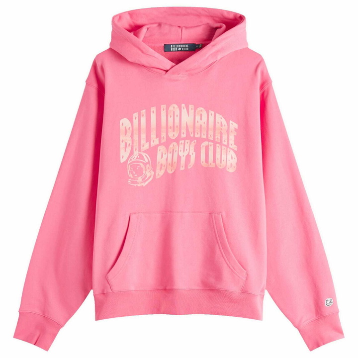 Photo: Billionaire Boys Club Men's Mountain Fill Arch Logo Hoodie in Pink