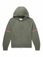 Thom Browne - Striped Cashmere Zip-Up Hoodie - Green