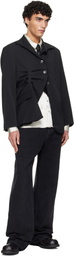 AVAVAV Black Pleated Pinstripe Blazer