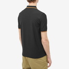 Fred Perry Men's Zip Neck Crepe Polo Shirt in Black