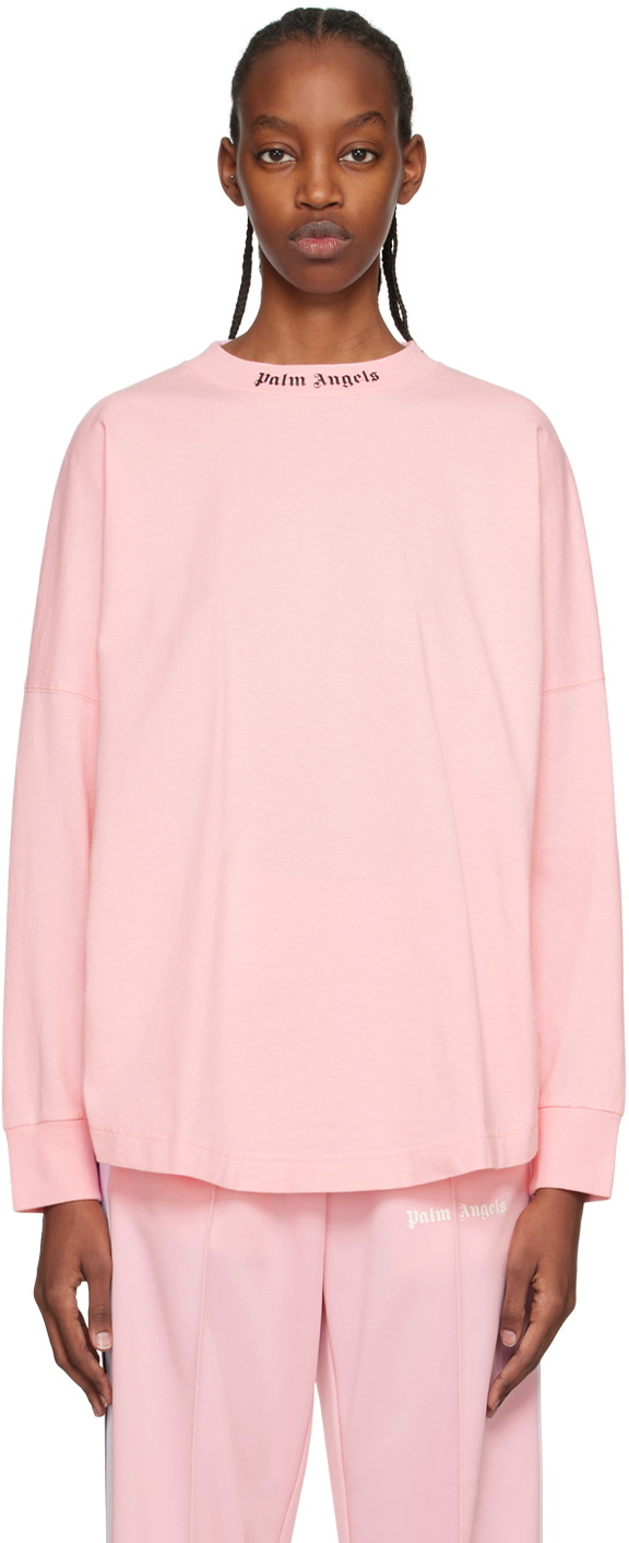 Palm Angels Pink Track Cropped Shirt main image 1