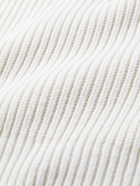 Bottega Veneta - Ribbed-Knit Polo Sweater - White