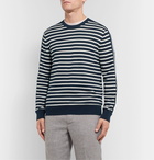 Club Monaco - Striped Cotton Sweater - Blue