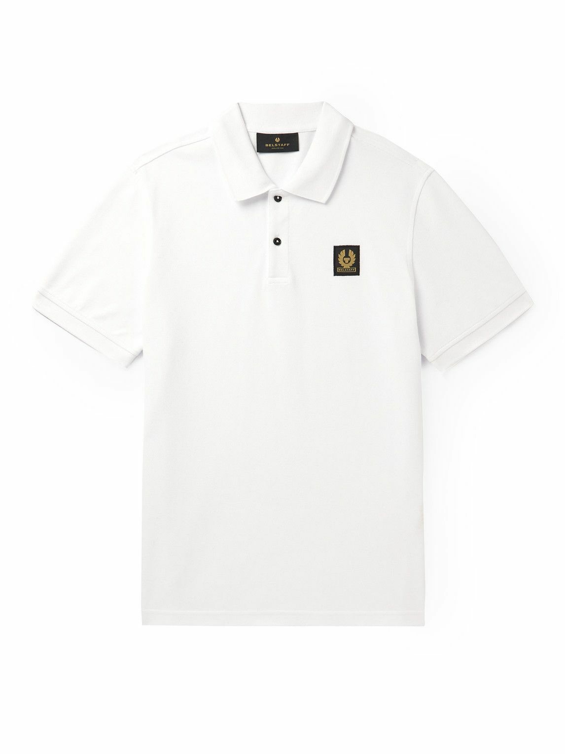 Photo: Belstaff - Logo-Appliquéd Cotton-Piqué Polo Shirt - White