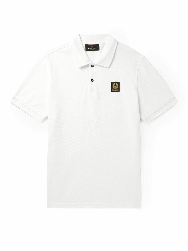 Photo: Belstaff - Logo-Appliquéd Cotton-Piqué Polo Shirt - White