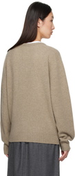 LE17SEPTEMBRE Taupe Alpaca V-Neck Sweater