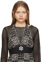 Anna Sui SSENSE Exclusive Black & White Daisy Chains Edition Pendant Necklace
