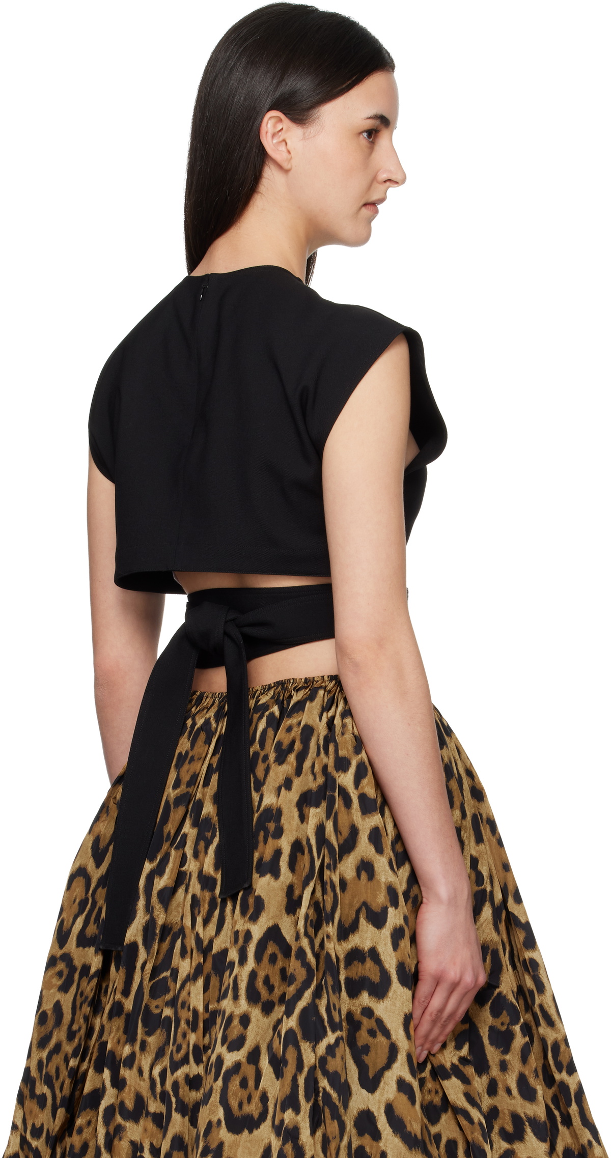 ALAÏA Black Belted Blouse