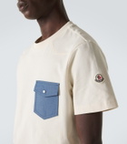 Moncler Denim-trimmed cotton jersey T-shirt