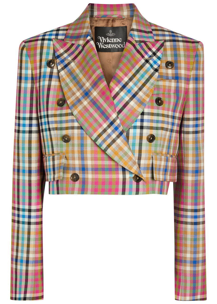 Vivienne Westwood Checked Cropped Wool Jacket Multicoloured 1