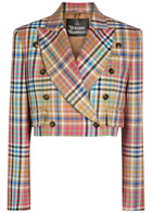 Vivienne Westwood Checked Cropped Wool Jacket Multicoloured 1