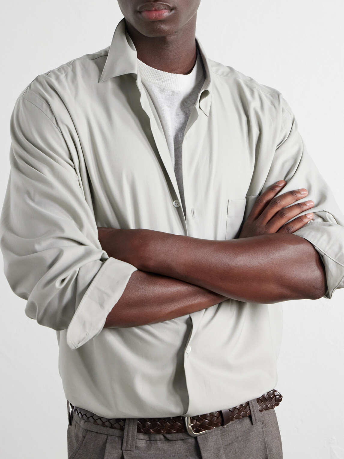 ssstein - Cotton-Satin Shirt - Gray