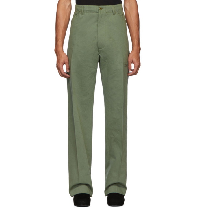 Photo: Random Identities Green High-Rise Five-Pocket Trousers