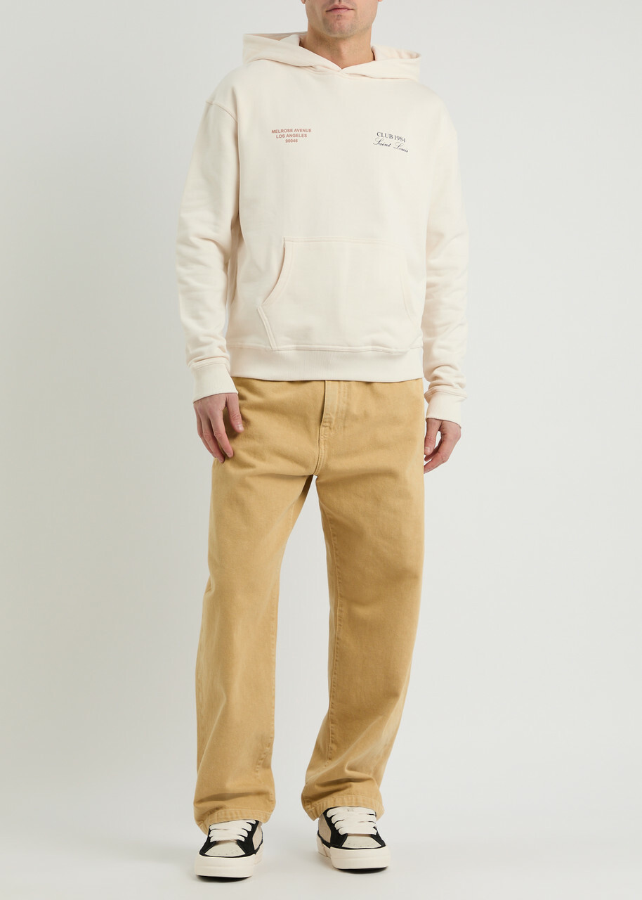 Club 1984 Melrose Hooded Cotton Sweatshirt Off White