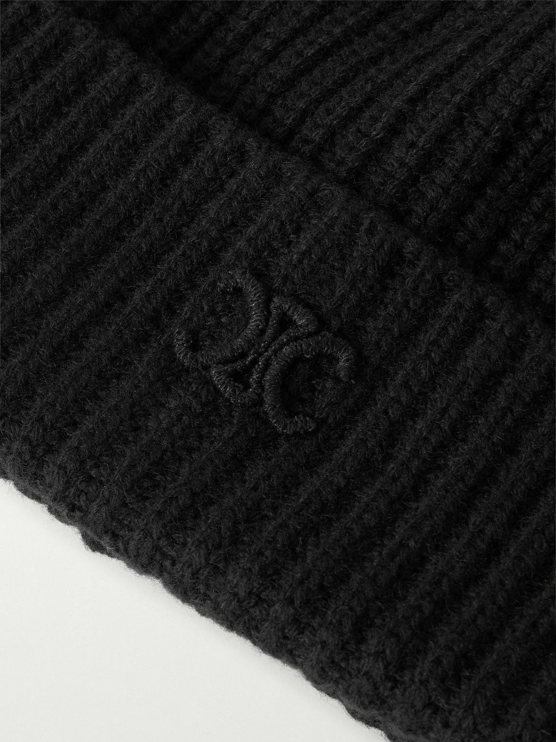 CELINE - Triomphe Logo-Embroidered Cashmere Beanie