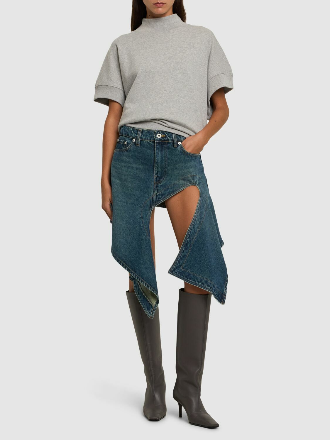 Y/PROJECT Denim Asymmetric Mini Skirt