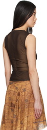 MISBHV Brown Wrapped Sleeveless Top