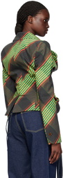 Vivienne Westwood Green Drunken Tailored Blazer