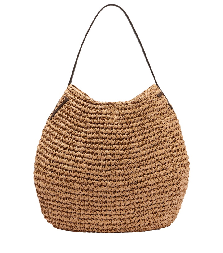Photo: JW Anderson Bulb XL leather-trimmed raffia shoulder bag