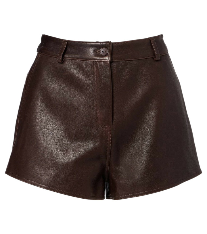 Photo: Nour Hammour Leontine leather shorts