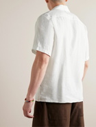 NN07 - Julio 5706 Convertible-Collar Linen Shirt - White