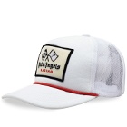 Palm Angels Men's Racing Baseball Cap in Off White