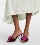Roger Vivier Epine Rose suede mules