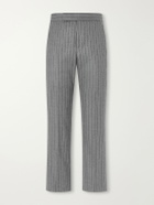 TOM FORD - Straight-Leg Pinstripe Wool-Flannel Trousers - Gray