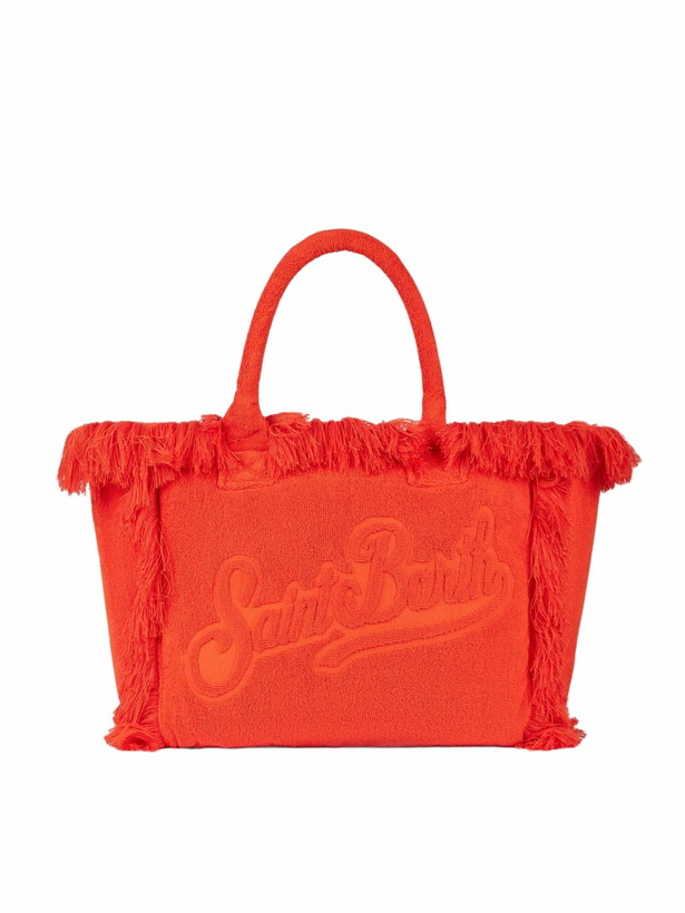 Photo: MC2 Saint Barth Vanity Orange Terry Shoulder Soft Bag With Embossed Logo