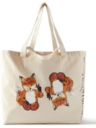Maison Kitsuné - Logo-Print Cotton-Canvas Tote Bag