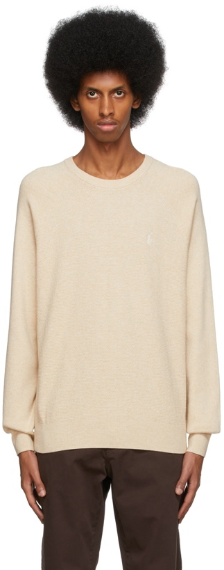 Photo: Polo Ralph Lauren Beige Cotton Crewneck Sweater