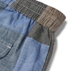 Universal Works - Patchwork Slub Cotton Drawstring Shorts - Blue