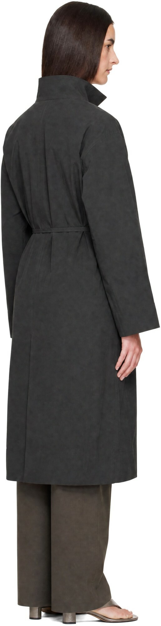 St. Agni Gray Technical Cotton Cocoon Coat