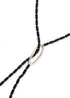Agmes Annaya Lariat Sterling Silver Beaded Necklace - Black - One Size