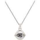 Yohji Yamamoto Silver Glass Eye Pendant Necklace