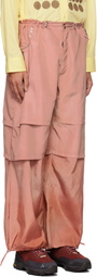 Charlie Constantinou Red Triple Layered Nylon Trousers