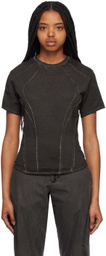 Hyein Seo Black Exposed Seam T-Shirt