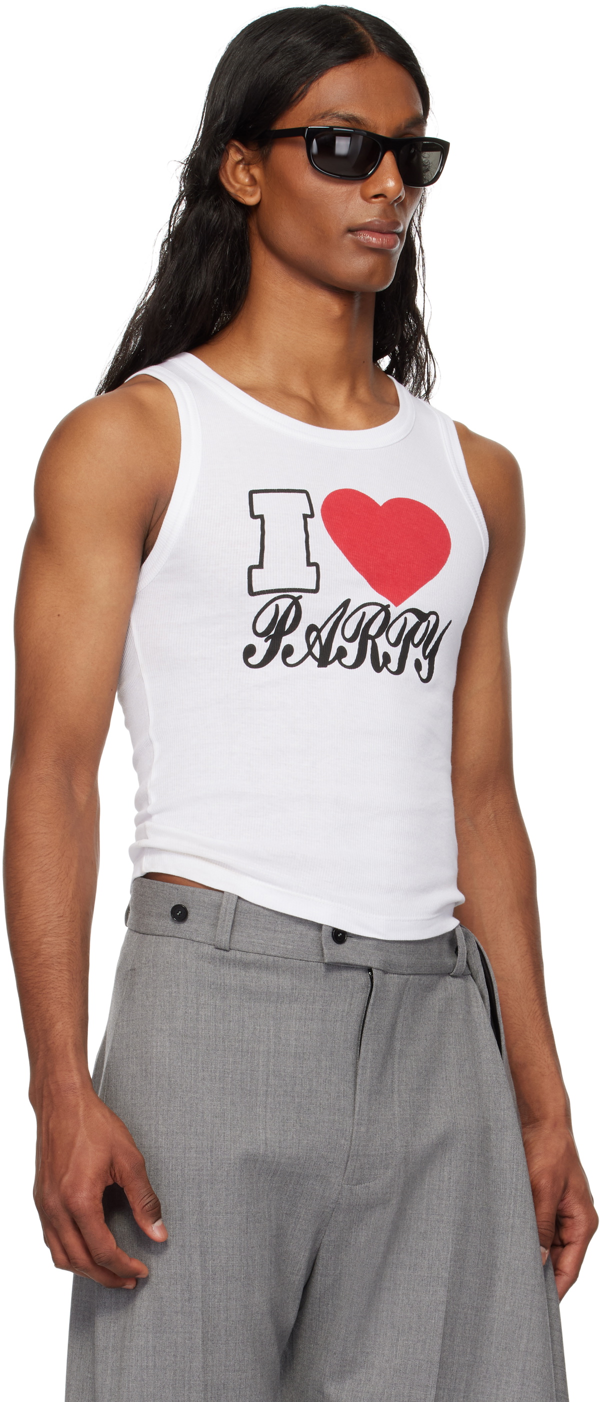 VAQUERA White 'I Love Party' Tank Top