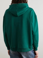 Valentino - Logo-Print Cotton-Jersey Hoodie - Green