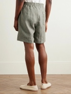 Kingsman - Straight-Leg Linen Drawstring Shorts - Green