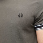 Fred Perry Men's Bold Tipped Pique T-Shirt in Field Green