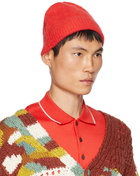 ZEGNA x The Elder Statesman Red Brushed Beanie