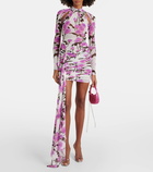 David Koma Floral ruched minidress