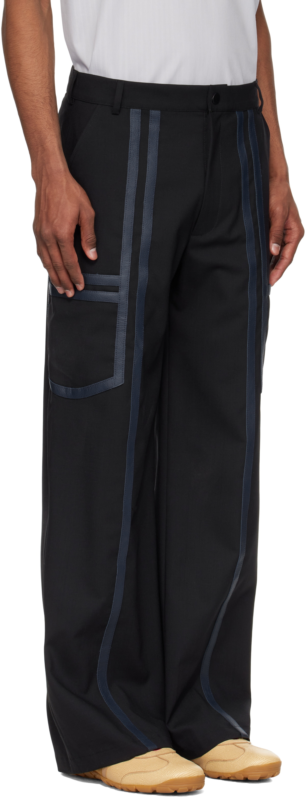 Stanley Raffington Black Tailored Cargo Pants