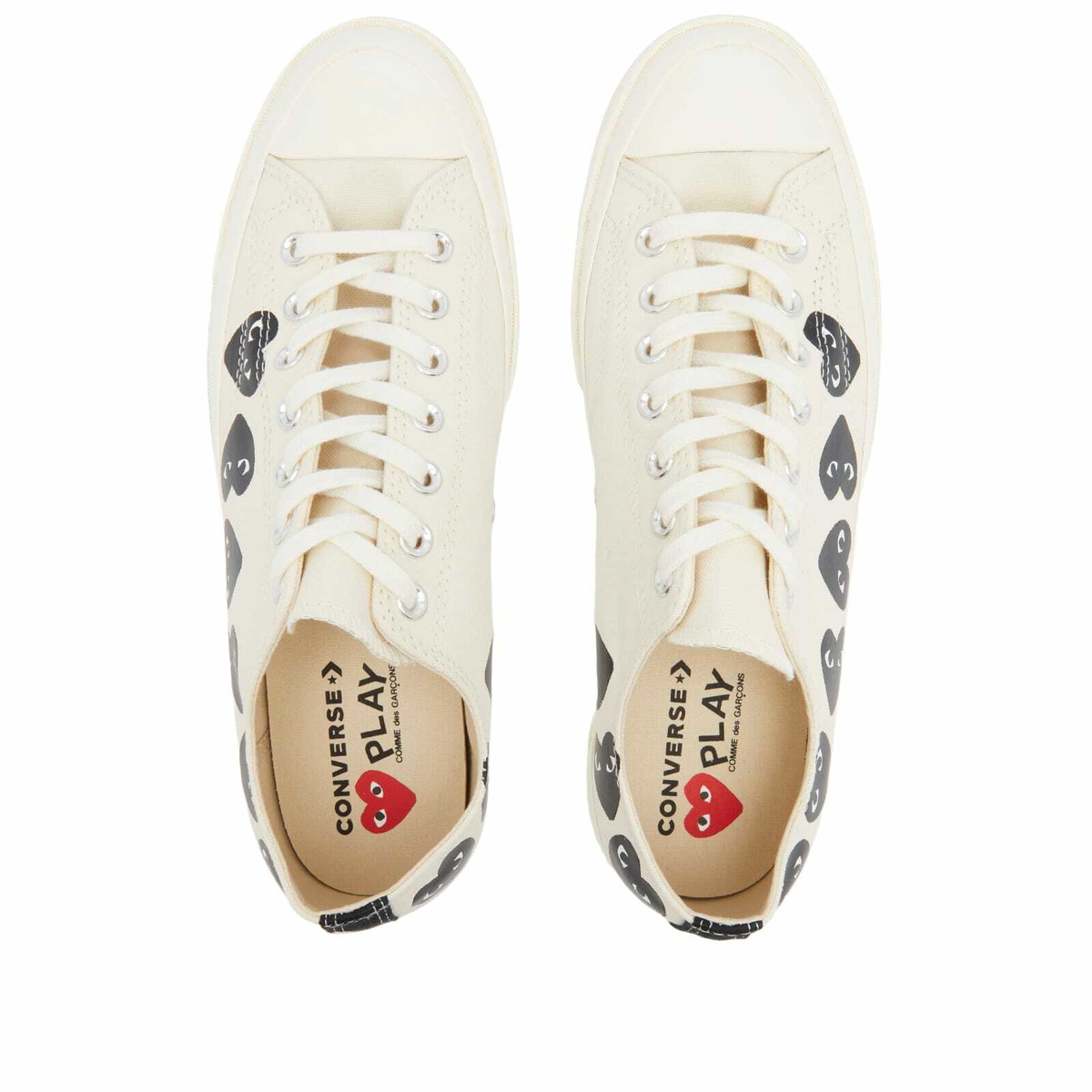 Comme des Garçons Play Men's x Converse Multi Heart Low Top Sneake Sneakers in Beige
