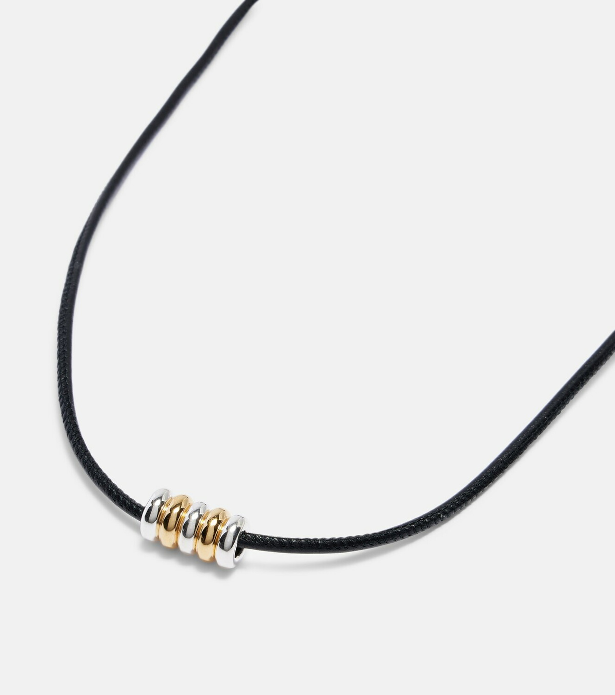 Déhanche Hollyhock leather and sterling silver necklace
