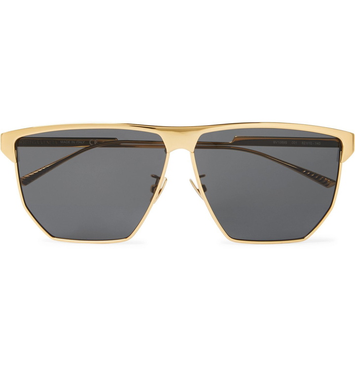 Photo: Bottega Veneta - Square-Frame Gold-Plated Sunglasses - Gold
