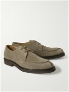 Mr P. - Andrew Split-Toe Regenerated Suede by evolo® Derby Shoes - Brown